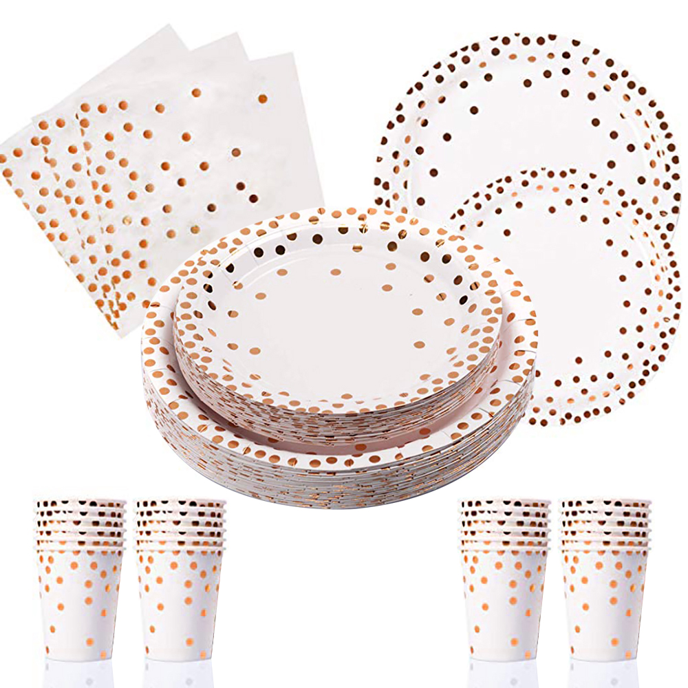 rose gold paper tableware