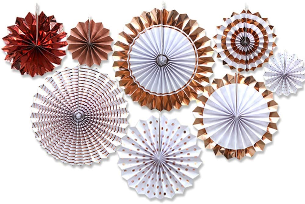 rose gold paper fan