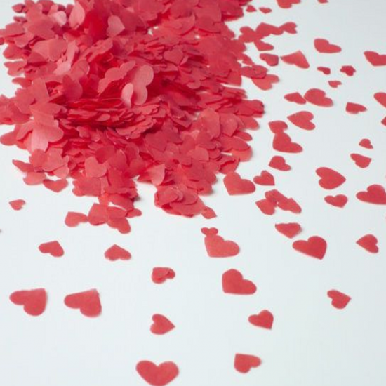 heart shape tissue paper confetti design