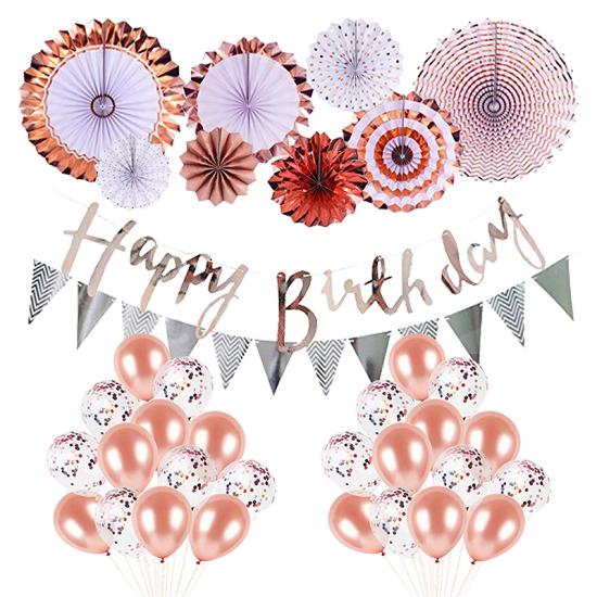 rose gold party decoration set