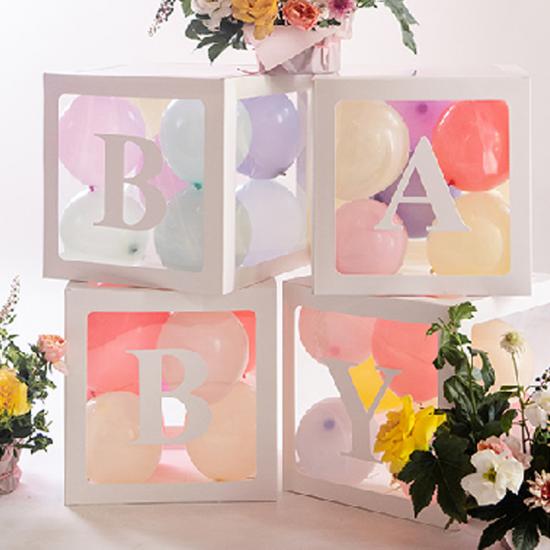 baby shower balloon box decor