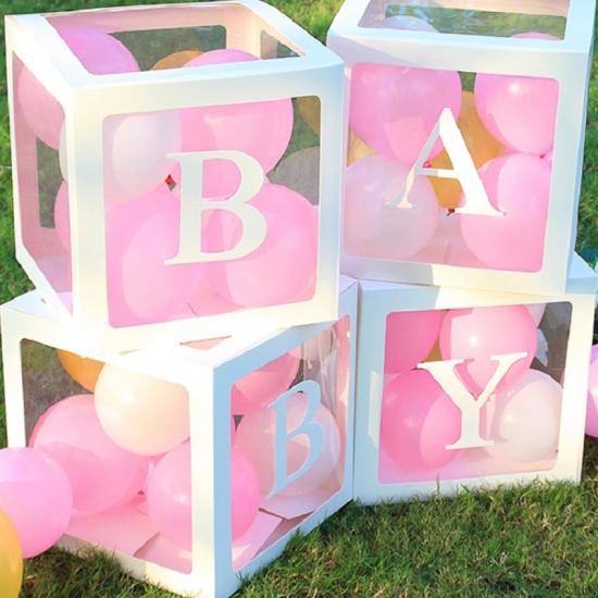 baby shower balloon box decor